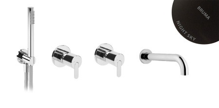 Система скрытого монтажа для ванны Bruma Leaf на 2 потока Set 167 120 1 NS-DoubleB, Night Sky